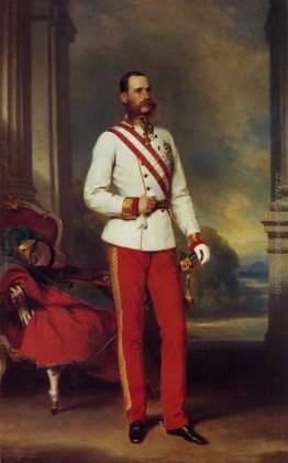 Francesco Giuseppe I, imperatore d'Austria indossando l'alta uni