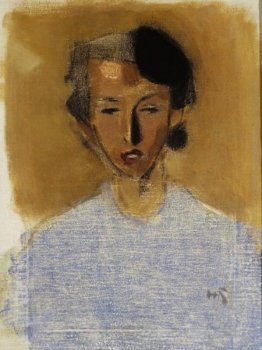 Ritratto di una ragazza in blu e marrone (Inez)