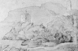 Disegno dei castelli di Alsacien Ortenberg (a destra) e Ramstein