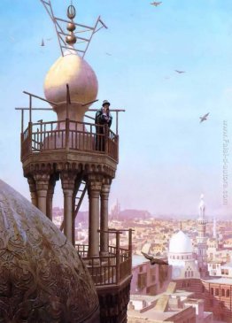 Un Muezzin Chiamata dalla cima di un minareto i fedeli alla preg