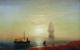 Il tramonto sul mare