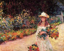 Giovane ragazza nel giardino di Giverny