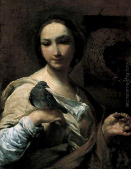 Girl Holding una colomba