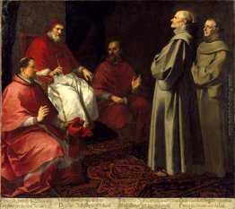 Il Beato Egidio levitante prima papa Gregorio IX