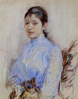 Giovane donna in una camicetta blu