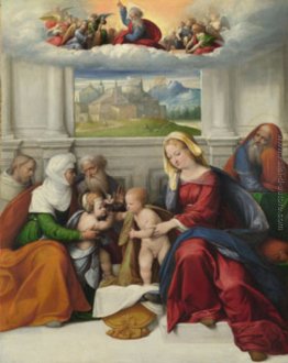 La Sacra Famiglia con i Santi