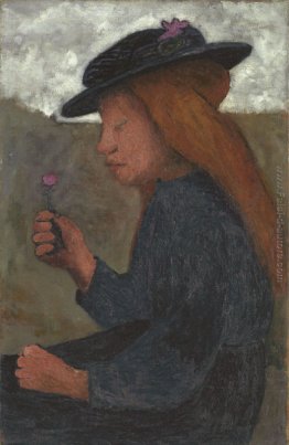 Ragazza con il cappello nero