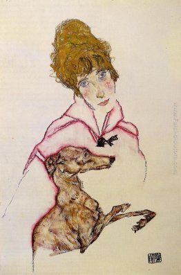 Donna con Greyhound (Edith Schiele)