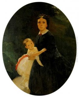 Ritratto di Shestova con la figlia