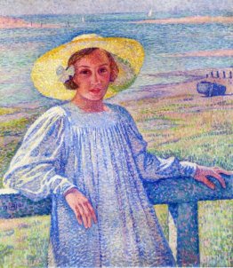 Elisaeth van Rysselberghe in un cappello di paglia