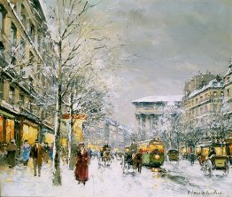 Boulevard de la Madeleine, sous la neige