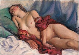 Dormire Nudo con uno scialle rosso