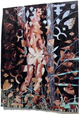 Fiocco di neve Collage (Uomo Nudo in Woods)