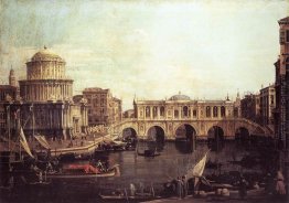 Capriccio: Il Canal Grande, con un ponte di Rialto Immaginario e