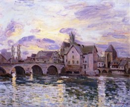 Il ponte di Moret al tramonto