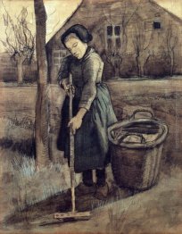 A Girl Raking