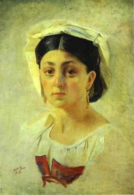 Giovane donna italiana in un costume folk, studio