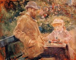 Eugène Manet con la figlia a Bougival