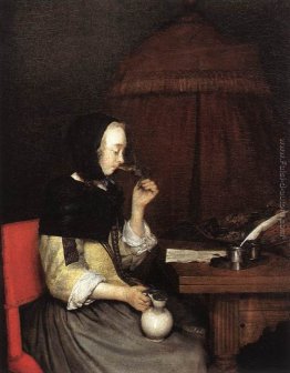 Woman drinking wine