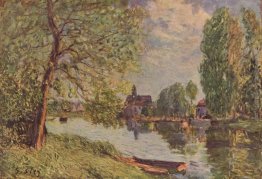 Fiume Landscape di Loing a Moret