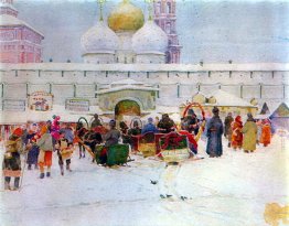 Il mercato vicino Troitse-Sergiyev Monastero