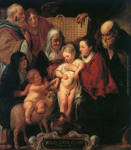 La Sacra Famiglia con S. Anna, la giovane battista, ei suoi geni