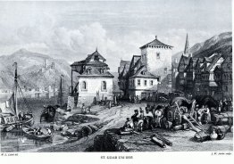 St. Goar um 1835, incisione di J.W. Archer dopo Leitch