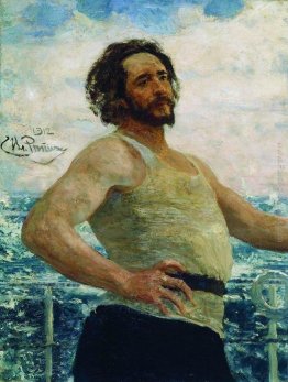 Ritratto dello scrittore Leonid Nikolaevi? Andreev su uno yacht