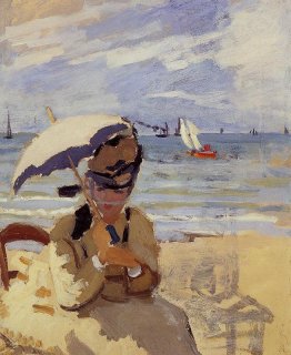 Camille Seduto sulla spiaggia di Trouville