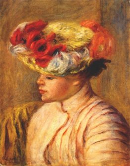 Giovane donna in un cappello a fiori