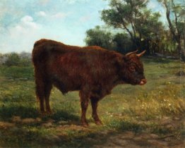 Longhorn Bull in un paesaggio