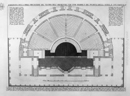 Pianta del primo precinzione il teatro, il 'orchestra con i suoi