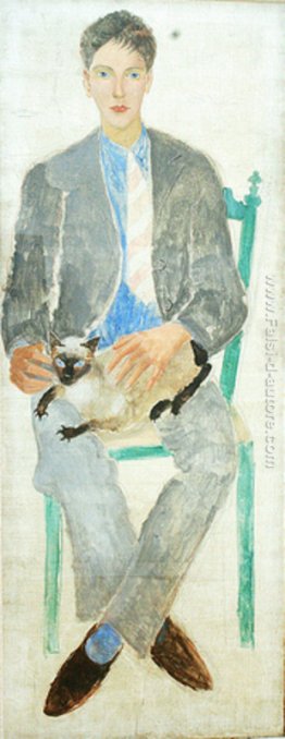 Ragazzo con il gatto, ritratto di fr.Jean Bougoint