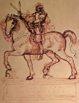 Disegno di un monumento equestre