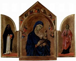 London trittico Madonna con angeli e profeti