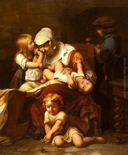 Giovane madre ei suoi figli