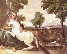 Vergine e Unicorn (A Virgin con un unicorno)