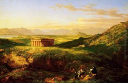 Il Tempio di Segesta con l'Artista Sketching