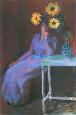 Ritratto di Suzanne Hoschede con girasoli