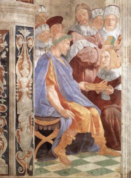 Le Virtù giudiziari: Papa Gregorio IX che approvano i Decretali